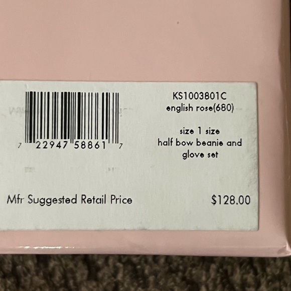 kate spade Accessories New Kate Spade Pretty Pink Hat Glove Set